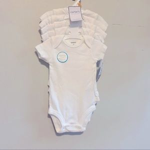 Carter’s Set of 5 Solid White Onesies